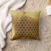 両面フェイク黄金の四葉模様 クッション (ブランケット)