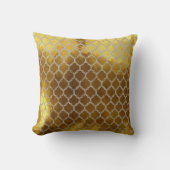 両面フェイク黄金の四葉模様 クッション (正面)