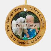 両面フォトオーナメント。6文字ボックス、2写真 セラミックオーナメント (正面)