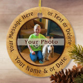 両面フォトオーナメント。6文字ボックス、2写真 セラミックオーナメント