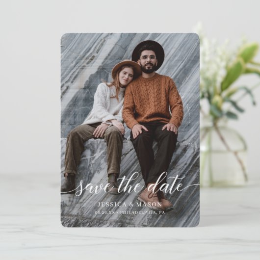 両面フォトカードの日付を保存する セーブザデート (スタンド正面)