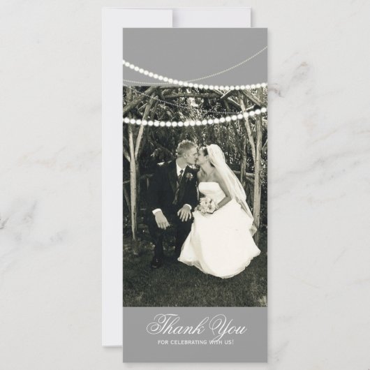 両面フォトカード:エレガントな照明の紐 招待状 (正面)