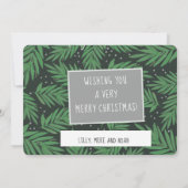 両面フォトグリーンパインクリスマスホリデーカード シーズンカード (裏面)