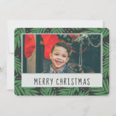 両面フォトグリーンパインクリスマスホリデーカード シーズンカード (正面)