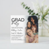 両面フォトグループ卒業パーティー 招待状 (スタンド正面)
