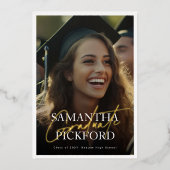 両面フォトハイスクール2025卒業パーティー 箔招待状 (正面)