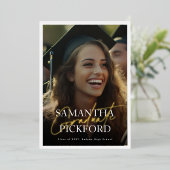 両面フォトハイスクール2025卒業パーティー 箔招待状 (立ち正面)