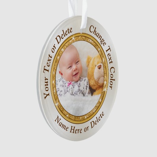 両面フォトパーソナライズされたオーナメント1または2枚 オーナメント (正面)