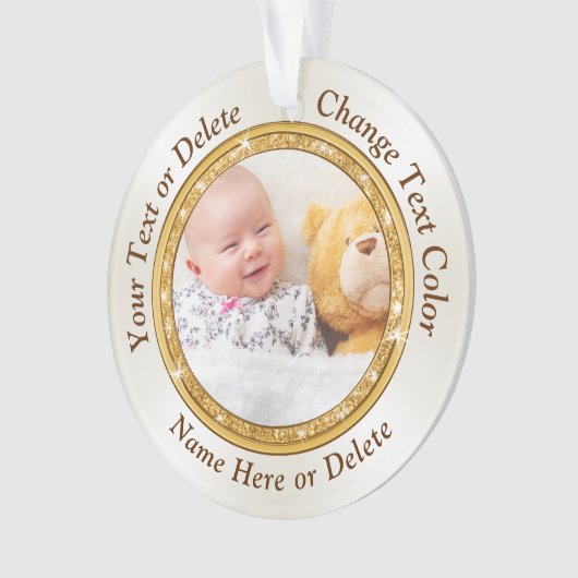 両面フォトパーソナライズされたオーナメント1または2枚 オーナメント (正面)