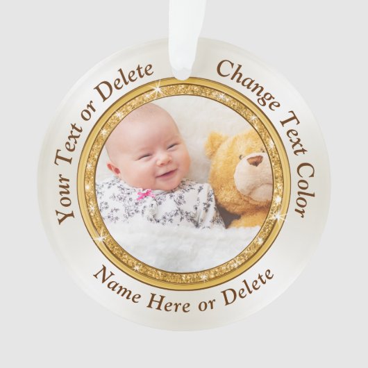 両面フォトパーソナライズされたオーナメント1または2枚 オーナメント (正面)