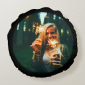 両面フォトブラックフレームシャドウ ラウンドクッション (裏面)