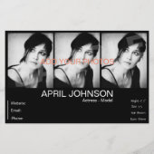 両面フォトモデルアクターComp zedカード チラシ (裏面)