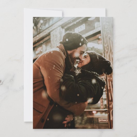 両面フォト日付の結婚保存モダン セーブザデート (裏面)