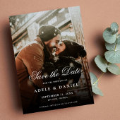 両面フォト日付の結婚保存モダン セーブザデート