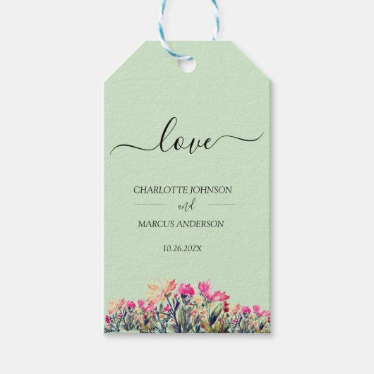 両面フラワーミントギフトタグ ギフトタグ (正面)