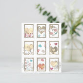 両面フランスのハート切手1 x 1.5インチ (スタンド正面)