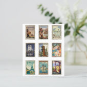 両面フランスの旅行切手1 x 1.5インチ (スタンド正面)