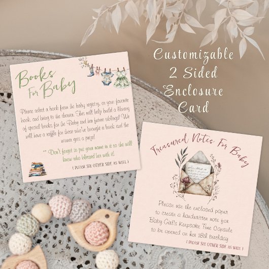 両面ブックベビー・タイムカプセルシャワー エンクロージャーカード