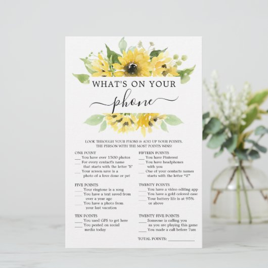 両面ブライダルシャワーゲームズヒマワリ (スタンド正面)