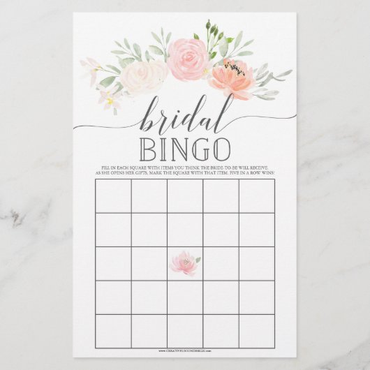 両面ブライダルシャワーゲームパステル赤面 (裏面)