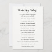 両面ブライダルシャワーゲーム – 新郎言う|むしろ (正面)