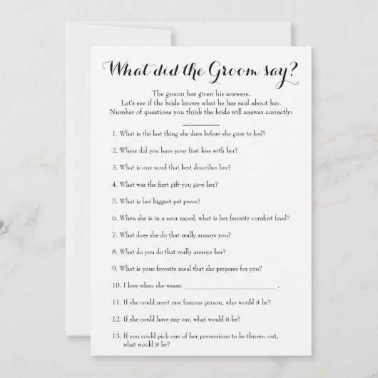 両面ブライダルシャワーゲーム – 新郎言う|むしろ (裏面)