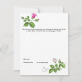 両面ブライダルシャワーサンキューカード。 (裏面)