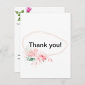 両面ブライダルシャワーサンキューカード。 (正面/裏面)