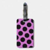 両面ブラックとオーキッド水玉模様 ラゲッジタグ (裏面縦)