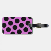 両面ブラックとオーキッド水玉模様 ラゲッジタグ (裏面横)