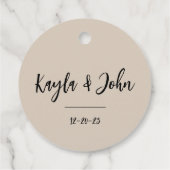 両面ブラック結婚式の引き出物ありがとうラベル フェイバータグ (裏面)