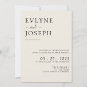 両面ブラック&ホワイトボモダンホ結婚ズ 招待状 (正面)