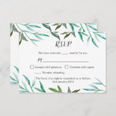 両面ブランチボホウェディングRSVPカード 出欠カード (正面/裏面)