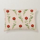 両面ブルゴーニュの花/褐色の背景 – その他の面 アクセントクッション (正面)