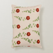 両面ブルゴーニュの花/褐色の背景 – その他の面 アクセントクッション (正面(垂直))