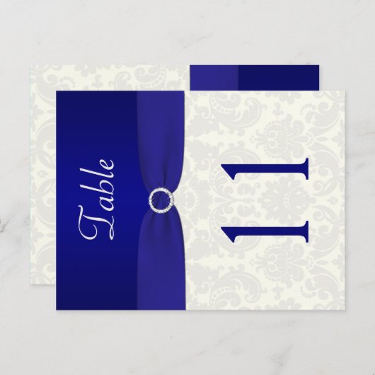 両面ブルーとアイボリーダマスクのテーブル番号 ポストカード (正面/裏面)
