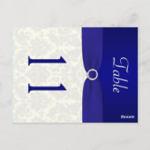 両面ブルーとアイボリーダマスクのテーブル番号 ポストカード (裏面)