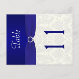 両面ブルーとアイボリーダマスクのテーブル番号 ポストカード