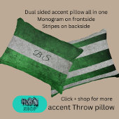 両面ブルーグレーとモノグラムストライプと アクセントクッション