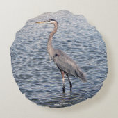 両面ブルーヘロン丸枕 ラウンドクッション (裏面)