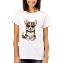 両面プリントのTシャツ パンクコーギー