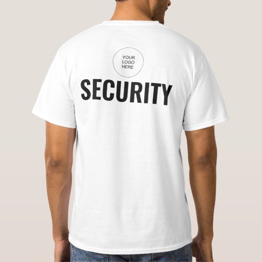 両面プリント価値Mensセキュリティスタッフ Tシャツ (裏面)