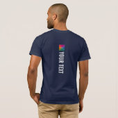 両面プリント追加イメージ文字男性のテンプレート Tシャツ (裏面フル)