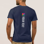 両面プリント追加イメージ文字男性のテンプレート Tシャツ (裏面)