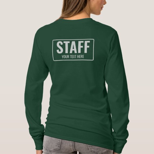 両面プリント スタッフ 女性用 Tシャツ (裏面)