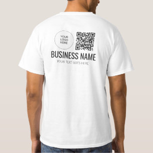 両面プリントQRコードロゴスタッフメンバーMens Tシャツ