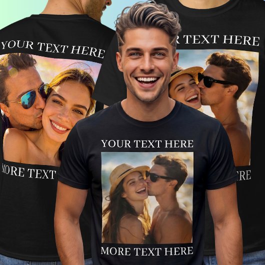 両面プリントTシャツ オリジナル写真とテキスト Tシャツ