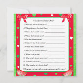 両面ベビーシャワーゲームスイカをテーマにしたゲーム 招待状 (裏面)