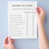 両面ベビーシャワーゲームフライヤー チラシ (手)