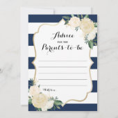 両面ベビーシャワーゲーム - アドバイス | 誰が知っている 招待状 (裏面)